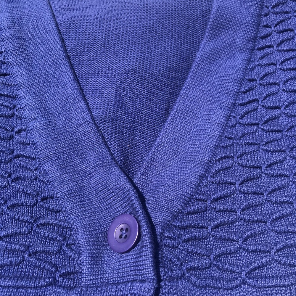 Denim&co royal blue tunic one button sweater
